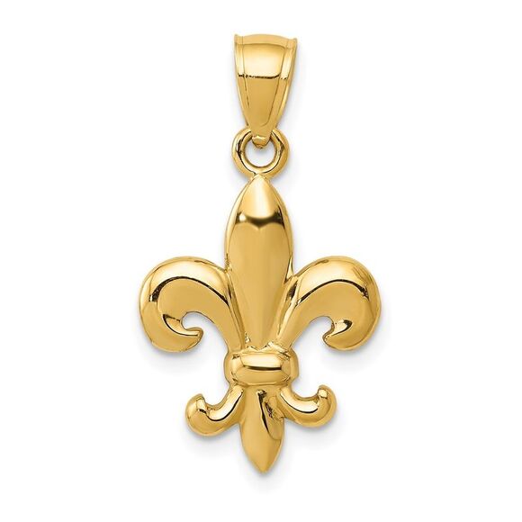 14k Yellow Gold Polished Fleur de Lis Pendant,All Products : American Fashion Style Bags On Sale